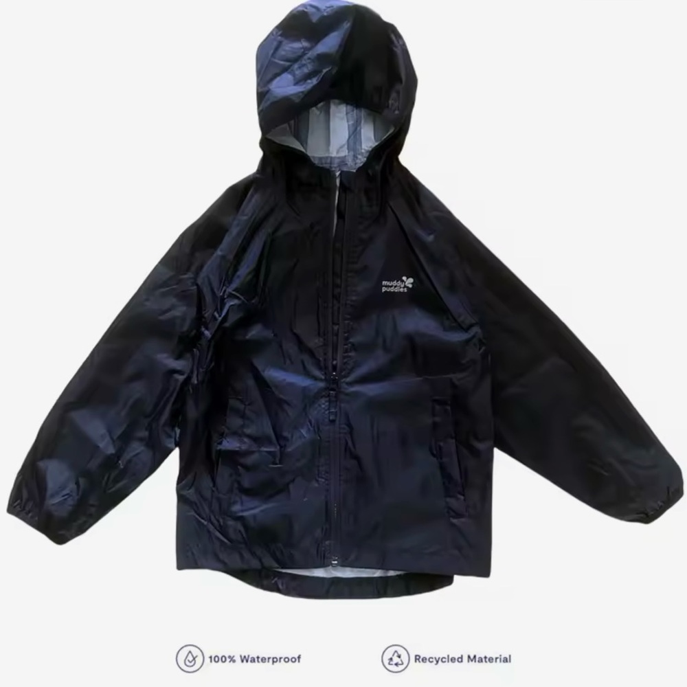 New Kids Waterproof rain Jacket Navy  size 7